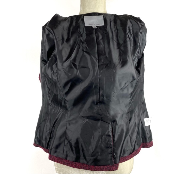 Classiques Entier Red & Black 3/4 Sleeve Tweed Blazer Size XS - Picture 8 of 13